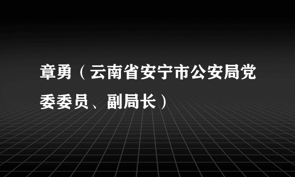 章勇（云南省安宁市公安局党委委员、副局长）