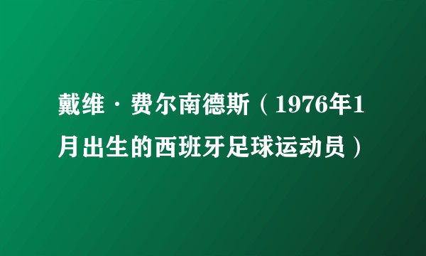 戴维·费尔南德斯（1976年1月出生的西班牙足球运动员）