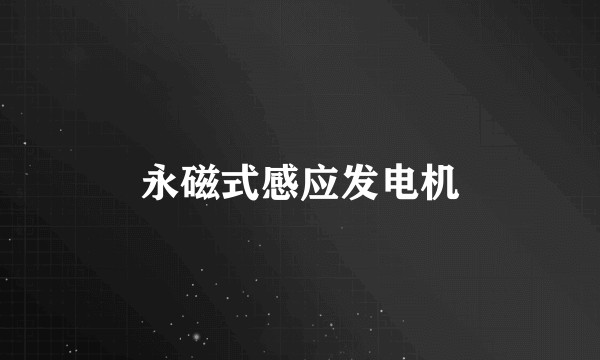 永磁式感应发电机
