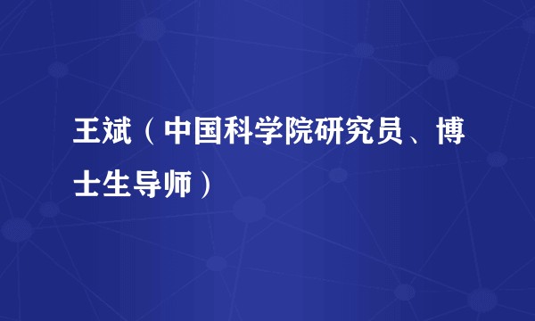 王斌（中国科学院研究员、博士生导师）