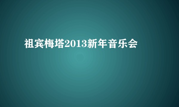 祖宾梅塔2013新年音乐会