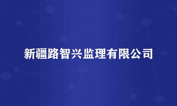 新疆路智兴监理有限公司