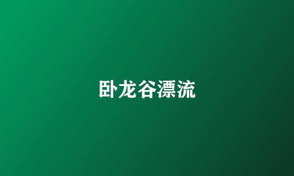 卧龙谷漂流