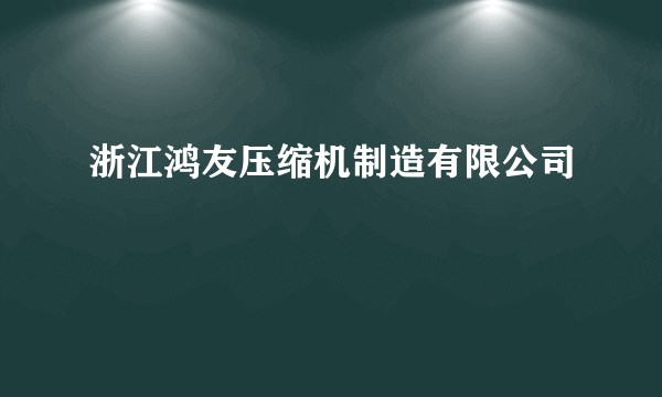 浙江鸿友压缩机制造有限公司
