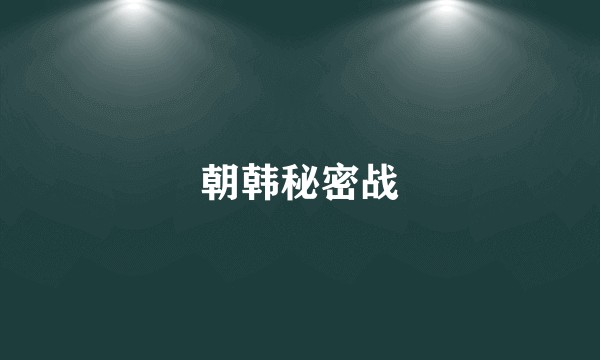 朝韩秘密战