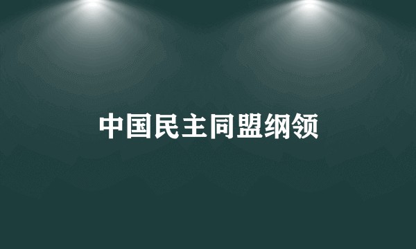 中国民主同盟纲领