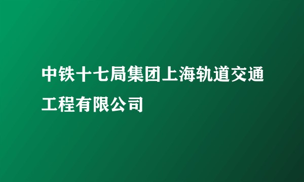 中铁十七局集团上海轨道交通工程有限公司