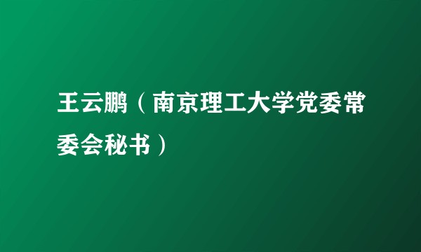 王云鹏（南京理工大学党委常委会秘书）