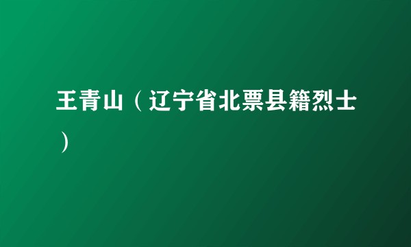 王青山（辽宁省北票县籍烈士）