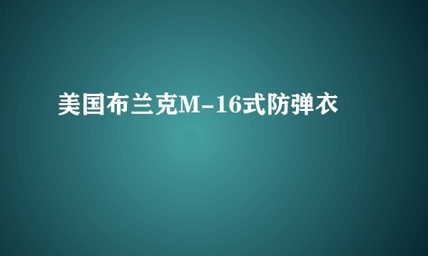 美国布兰克M-16式防弹衣