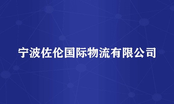 宁波佐伦国际物流有限公司