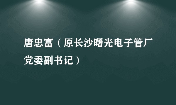 唐忠富（原长沙曙光电子管厂党委副书记）