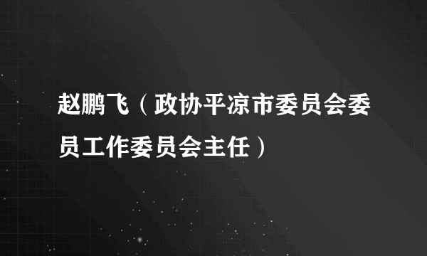 赵鹏飞（政协平凉市委员会委员工作委员会主任）