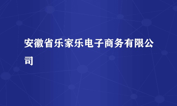 安徽省乐家乐电子商务有限公司