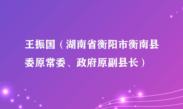 王振国（湖南省衡阳市衡南县委原常委、政府原副县长）