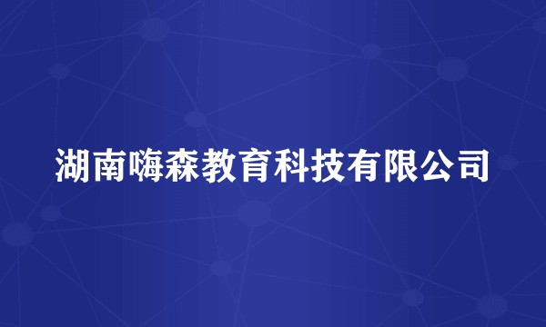 湖南嗨森教育科技有限公司