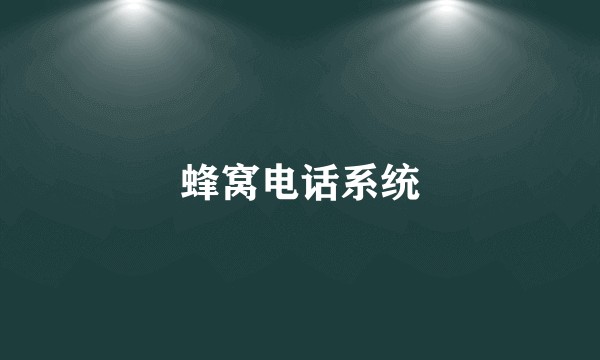 蜂窝电话系统