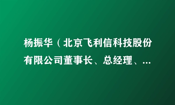 杨振华（北京飞利信科技股份有限公司董事长、总经理、法定代表人）