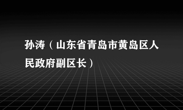 孙涛（山东省青岛市黄岛区人民政府副区长）