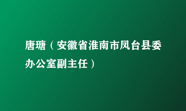 唐瑭（安徽省淮南市凤台县委办公室副主任）
