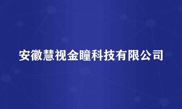 安徽慧视金瞳科技有限公司