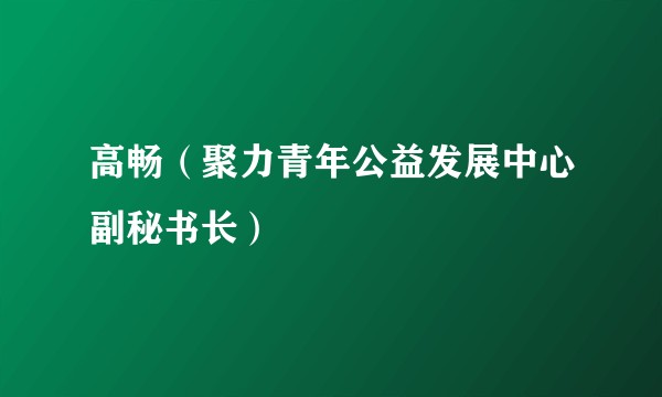 高畅（聚力青年公益发展中心副秘书长）