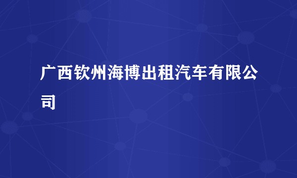 广西钦州海博出租汽车有限公司
