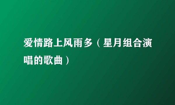 爱情路上风雨多（星月组合演唱的歌曲）