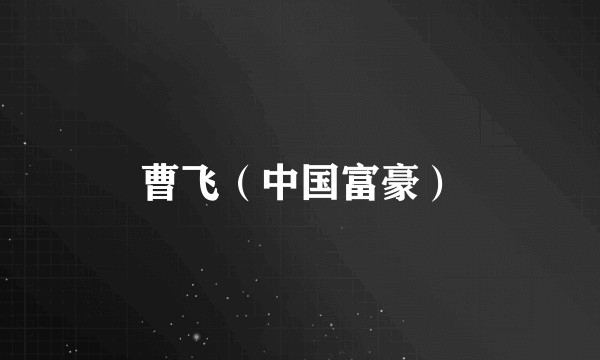 曹飞（中国富豪）