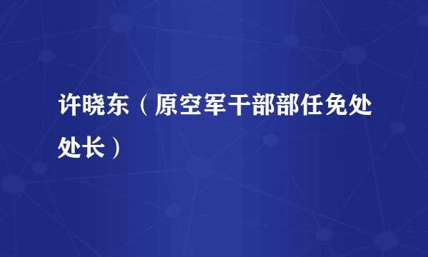 许晓东（原空军干部部任免处处长）