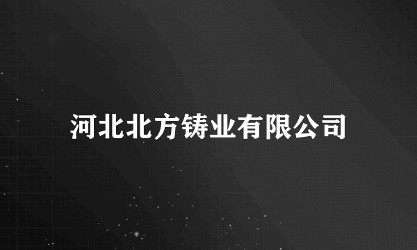 河北北方铸业有限公司