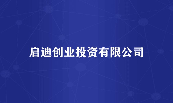 启迪创业投资有限公司