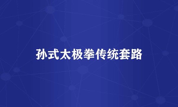 孙式太极拳传统套路