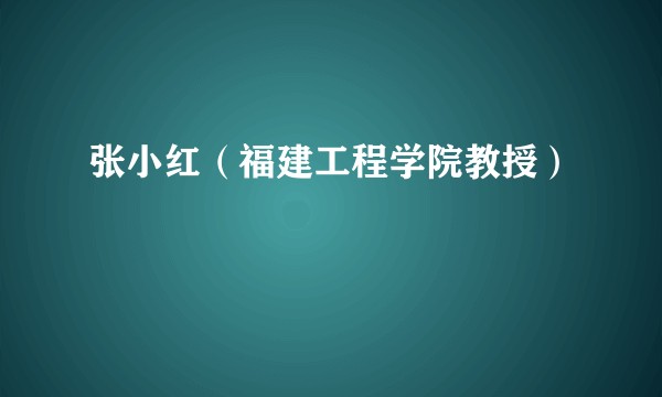 张小红（福建工程学院教授）
