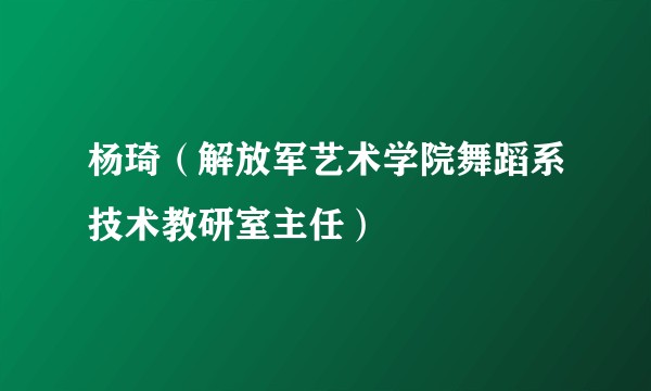 杨琦（解放军艺术学院舞蹈系技术教研室主任）