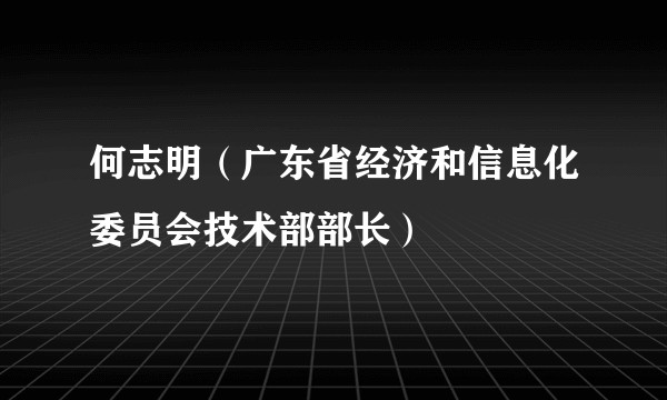 何志明(广东省经济和信息化委员会技术部部长)