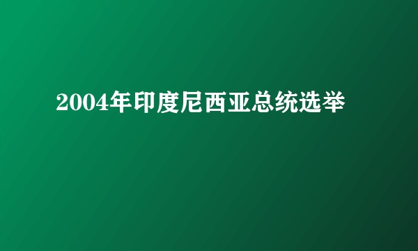 2004年印度尼西亚总统选举