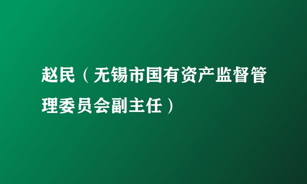 赵民（无锡市国有资产监督管理委员会副主任）