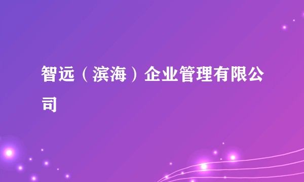 智远(滨海)企业管理有限公司
