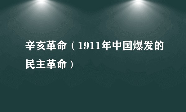 辛亥革命（1911年中国爆发的民主革命）