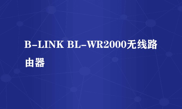 B-LINK BL-WR2000无线路由器
