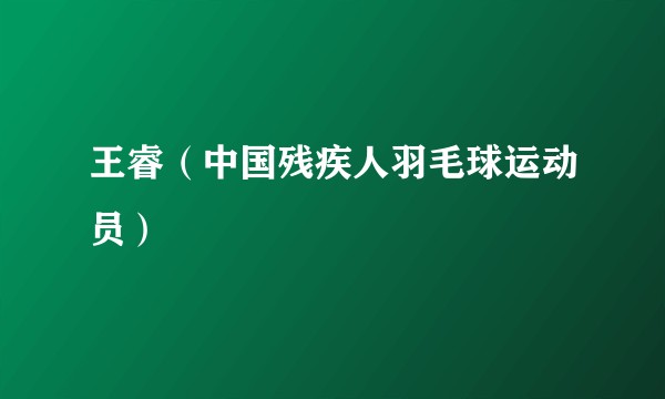 王睿（中国残疾人羽毛球运动员）