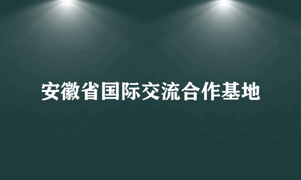 安徽省国际交流合作基地