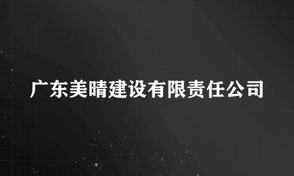 广东美晴建设有限责任公司