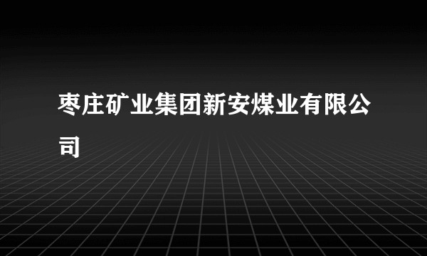 枣庄矿业集团新安煤业有限公司