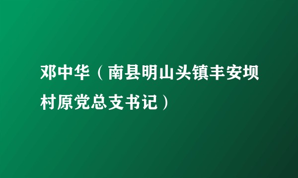 邓中华（南县明山头镇丰安坝村原党总支书记）