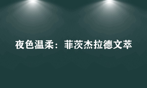 夜色温柔：菲茨杰拉德文萃