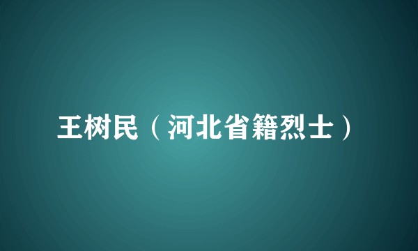 王树民（河北省籍烈士）