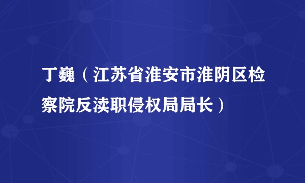 丁巍（江苏省淮安市淮阴区检察院反渎职侵权局局长）