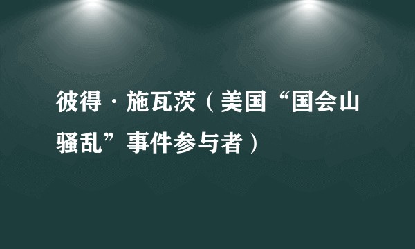 彼得·施瓦茨（美国“国会山骚乱”事件参与者）